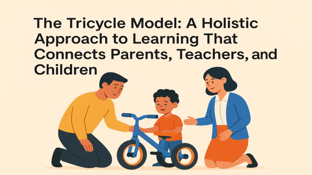 Holistic education model with parents, teacher, and child using the Tricycle approach