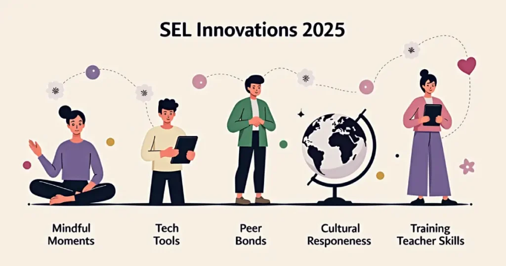 Artistic illustration of innovative approaches to social-emotional learning in schools