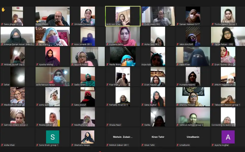 A virtual RVA training session on inclusive teacher training led by Asjad Sheikh.