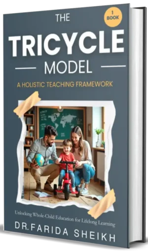 Hardcover of The Tricycle Model book by Dr. Farida Sheikh, supporting inclusive teaching and pupil well-being.